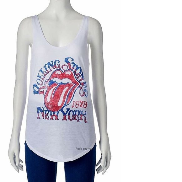 The Rolling Stones Tongue Logo NY 1979 rock Official Tank Top M NWT - Picture 1 of 2